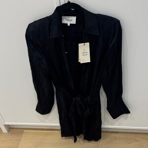 Ba&sh Midnight Black Tie-Waist Dress